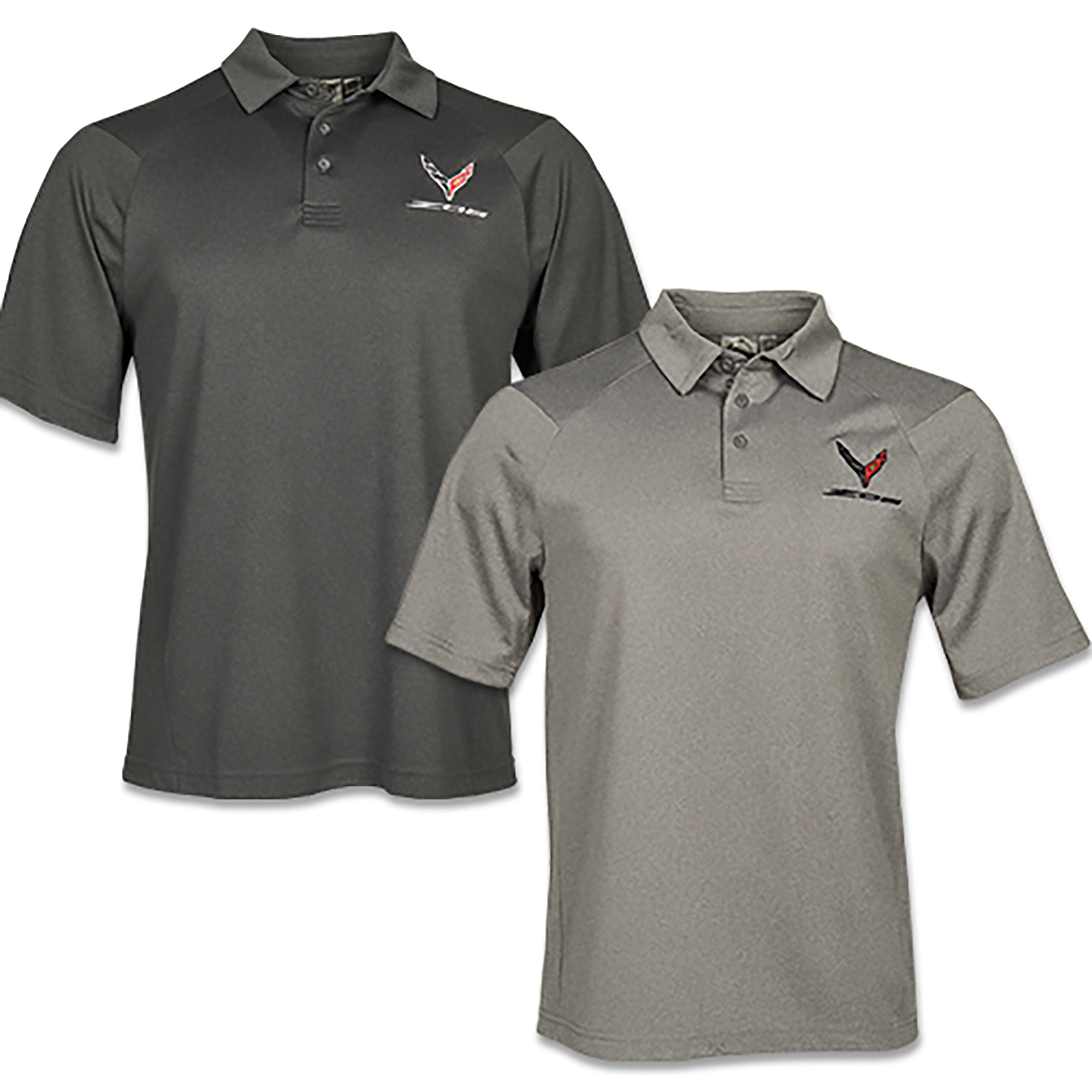 2022 Corvette Z06 Heathered Polo - Vette1 - C8 Men's Polo Shirts