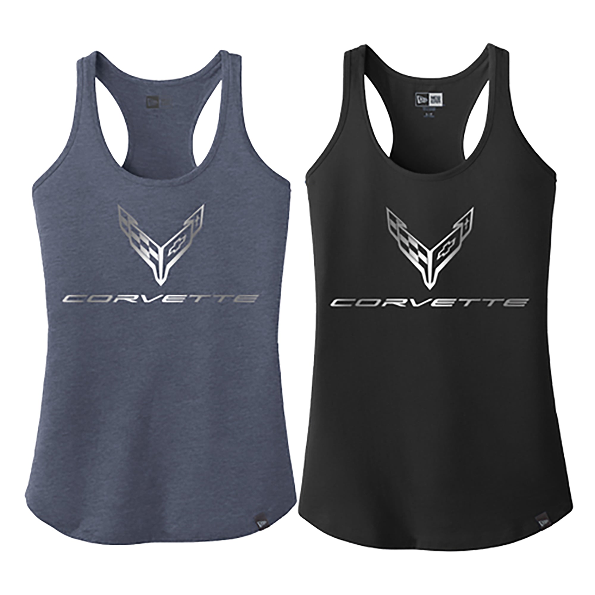 Ladies’ 2020 Corvette Foil Racerback Tank - Vette1 - C8 Ladies' Tops