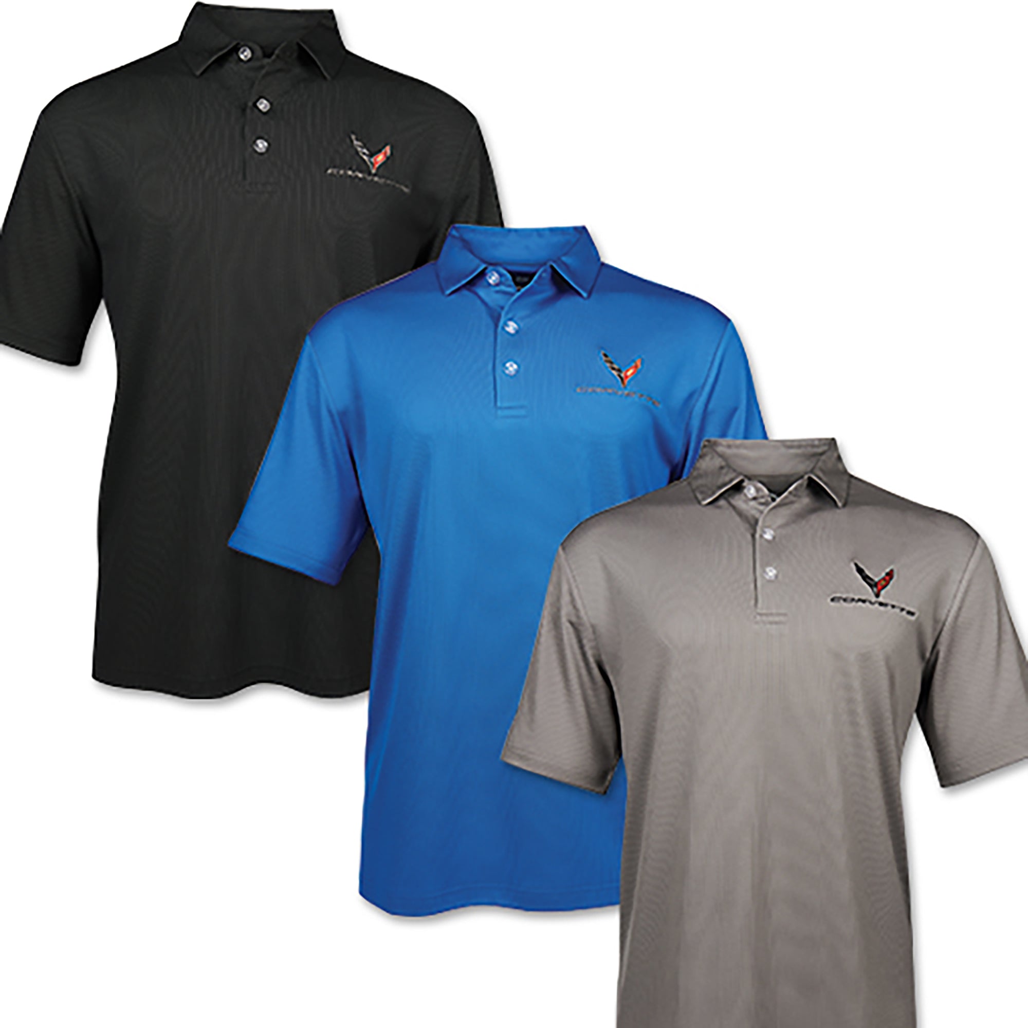 Men's 2020 Corvette Birdseye Polo - Vette1 - C8 Men's Polo Shirts