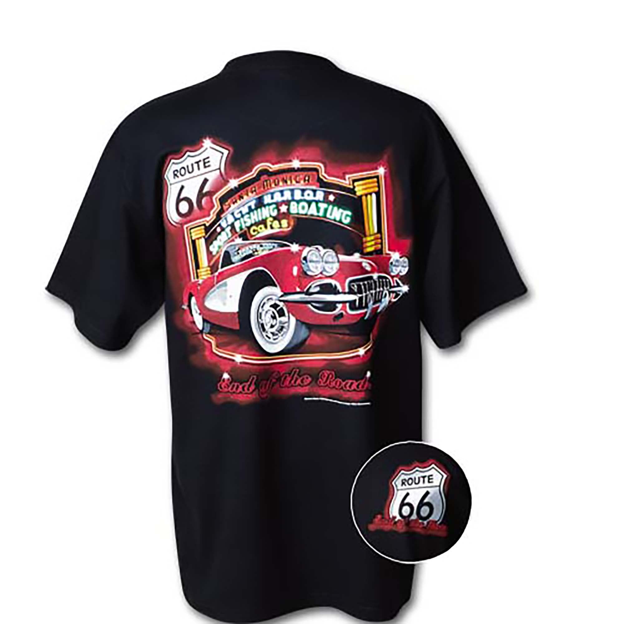 End of Road Rt. 66 T-Shirt -Black - Vette1 - Misc. Men's T-Shirts