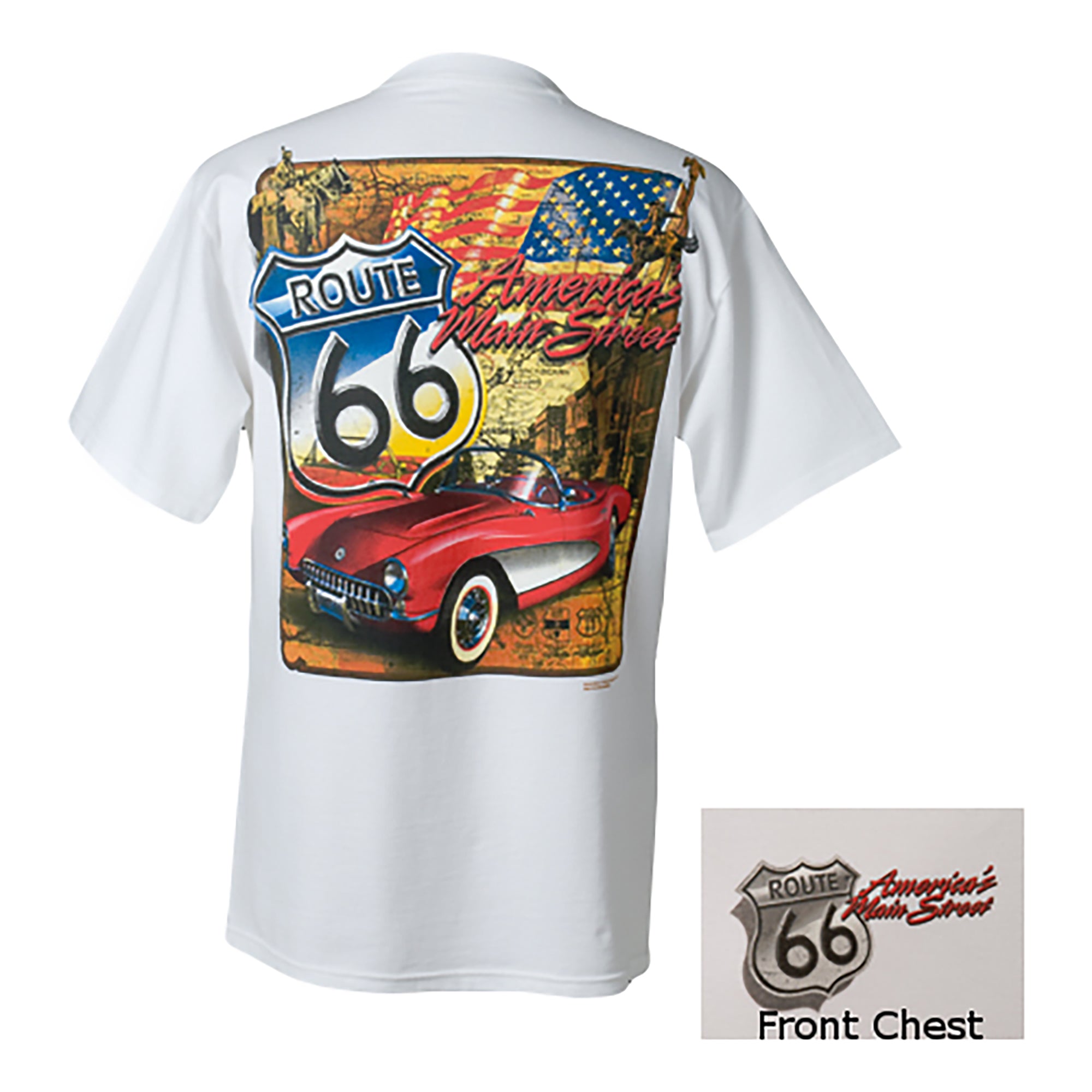 America’s Main Street RT. 66 T-Shirt - Vette1 - C1 Men's T-Shirts