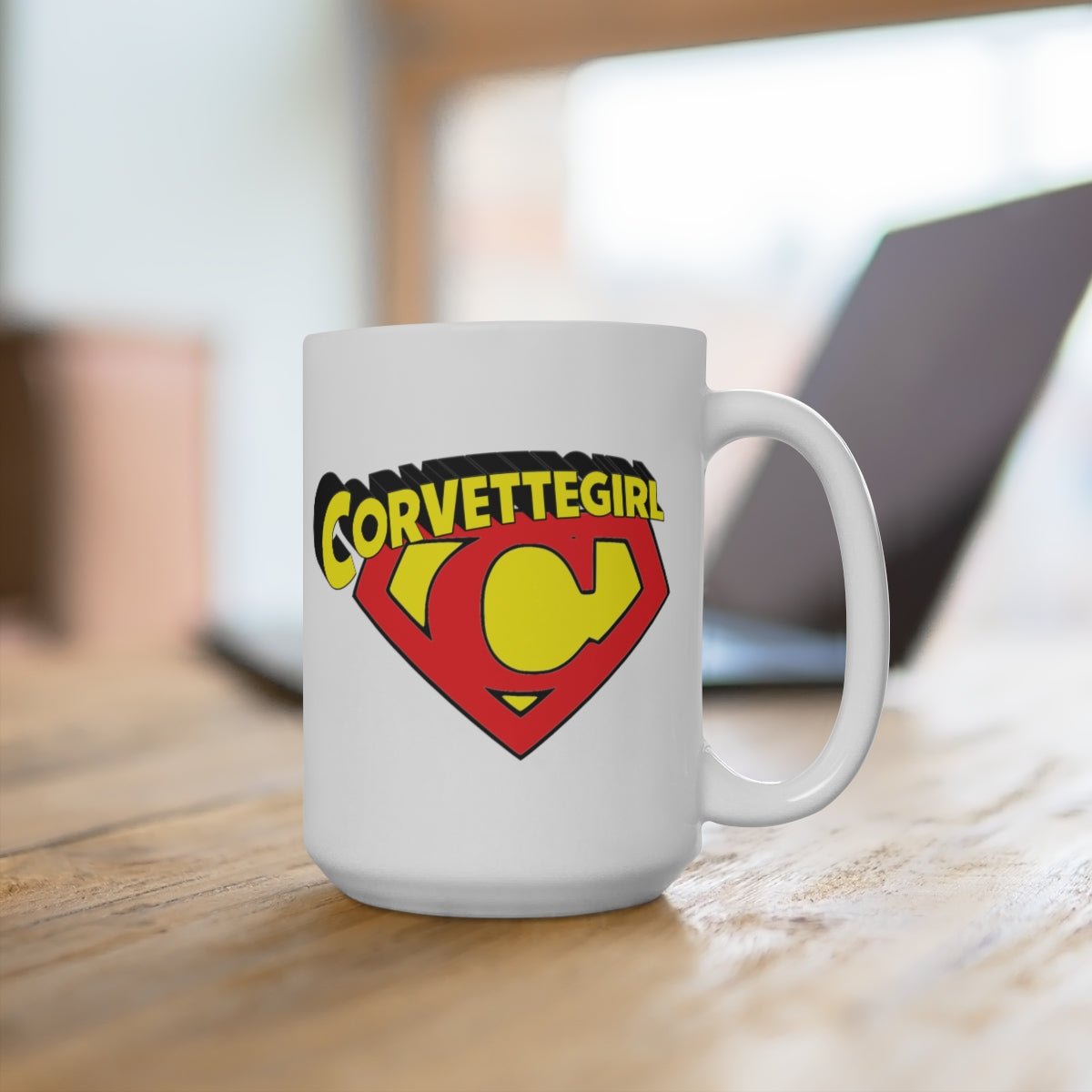 "Corvettegirl" White Ceramic Coffee Mug (11oz/15oz/20oz) - Vette1 - Misc. Coffee Mugs