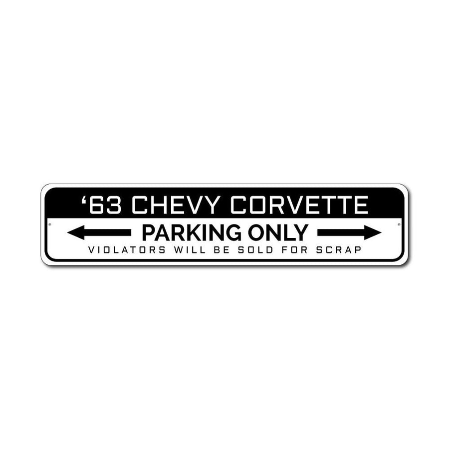 63 Chevy Corvette Parking Sign - Vette1 - C2 Metal Signs