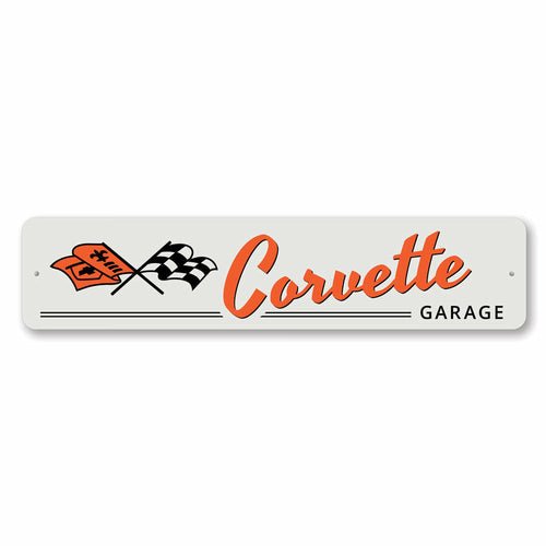 Corvette C1/C3 Garage Flags Sign - Vette1 - C1 Signs