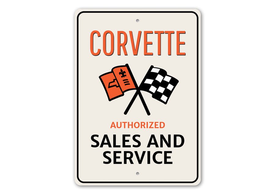 Corvette Sales & Service Sign - Vette1 - Misc Metal Signs