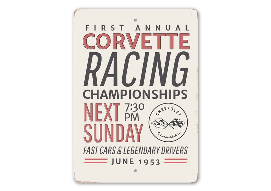 Corvette C1 Racing Championships Sign - Vette1 - C1 Metal Signs