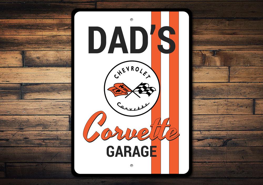 Dads Chevy Corvette C1 Garage Sign - Vette1 - C1 Signs