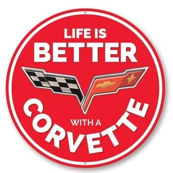 Life is Better With a Corvette C6 Car Sign - 3 Sizes! - Vette1 - C6 Signs