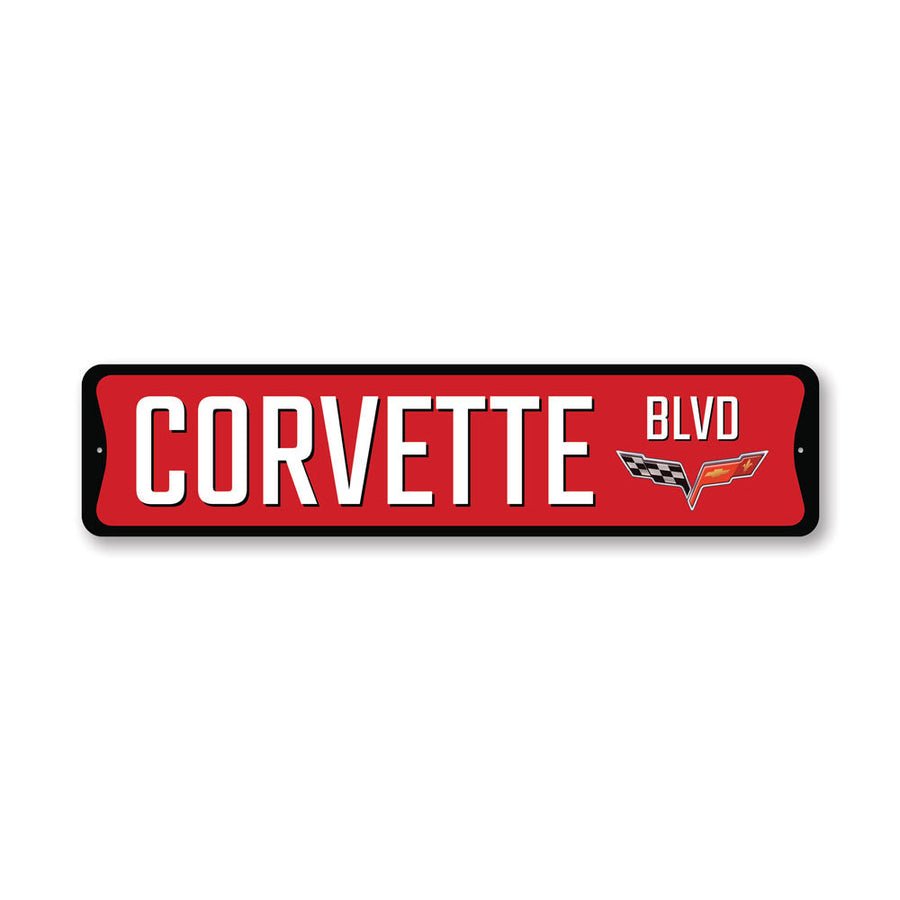 Corvette Blvd C6 Sign - Vette1 - C6 Metal Signs