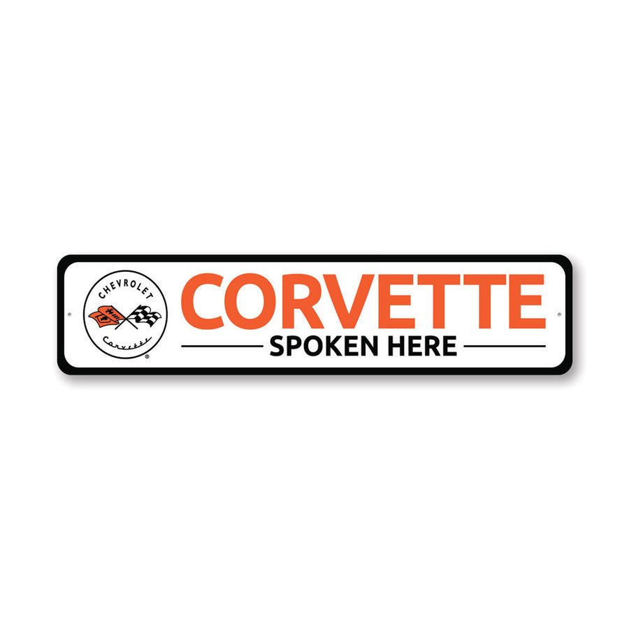 Corvette C1 Spoken Here Sign - Vette1 - C1 Metal Signs