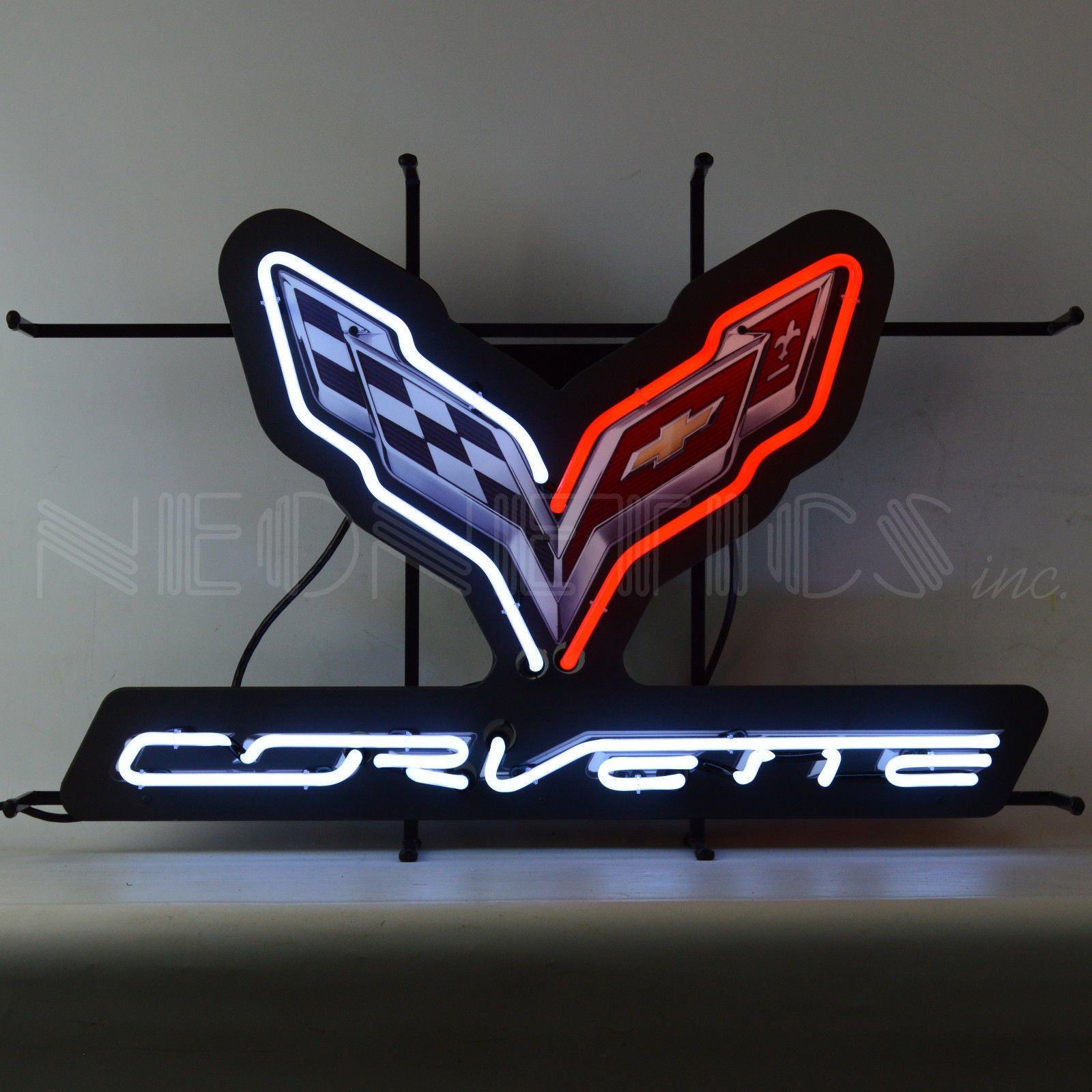 Corvette C7 Neon Sign with Backing - Vette1 - C7 Neon Signs