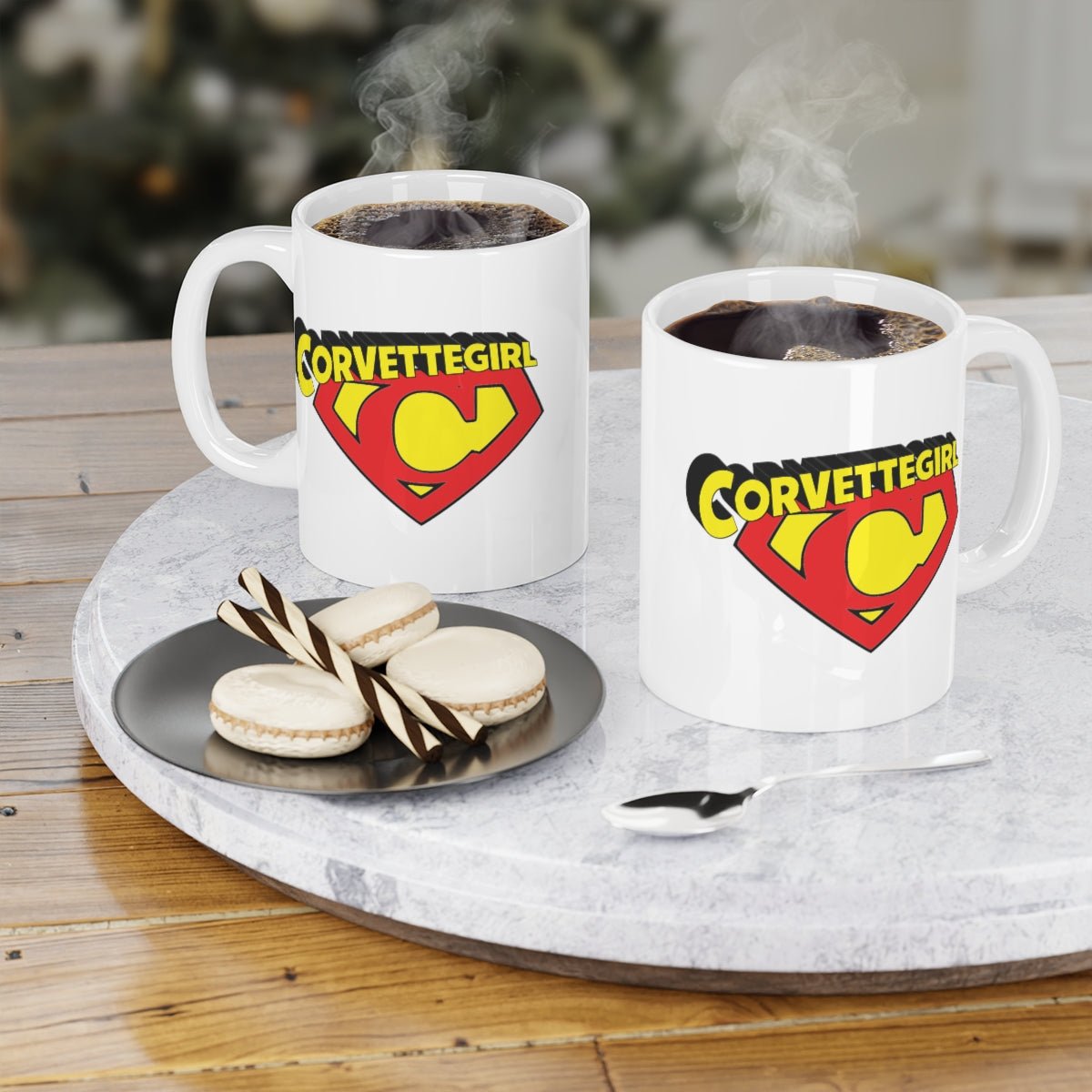 "Corvettegirl" White Ceramic Coffee Mug (11oz/15oz/20oz) - Vette1 - Misc. Coffee Mugs