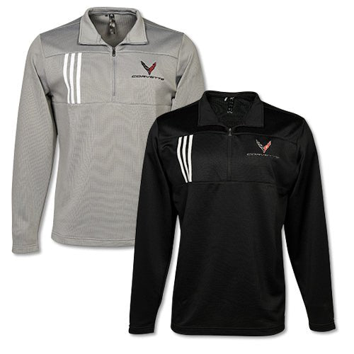 Corvette C8 3-Stripe Quarter-Zip Pullover - Vette1 - C8 Men's Outerwear