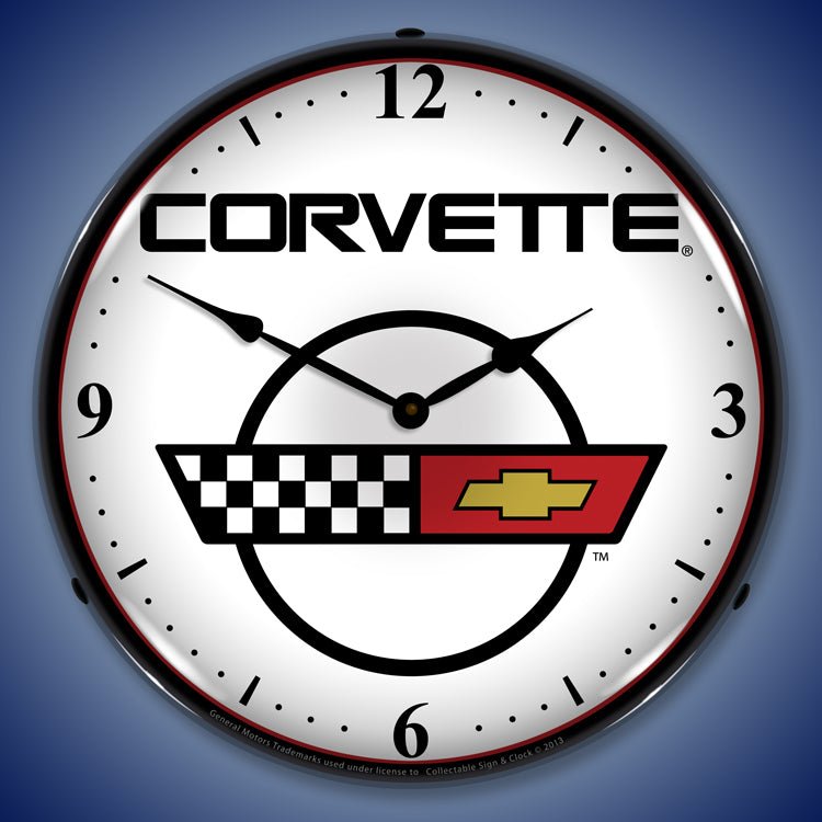 C4 Corvette 14” Backlit LED Clock - Vette1 - C4 Clocks