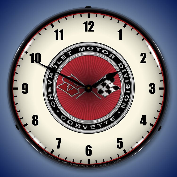 68-82 C3 Corvette 14" Backlit LED Clock - Vette1 - C3 Clocks