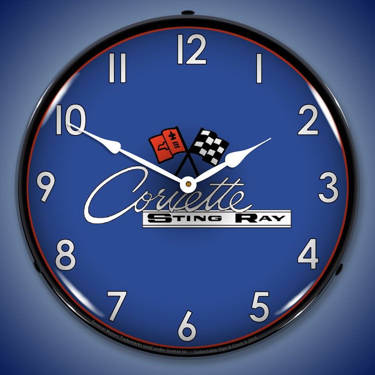 C2 Corvette 14” Backlit LED Clock - Vette1 - C2 Clocks