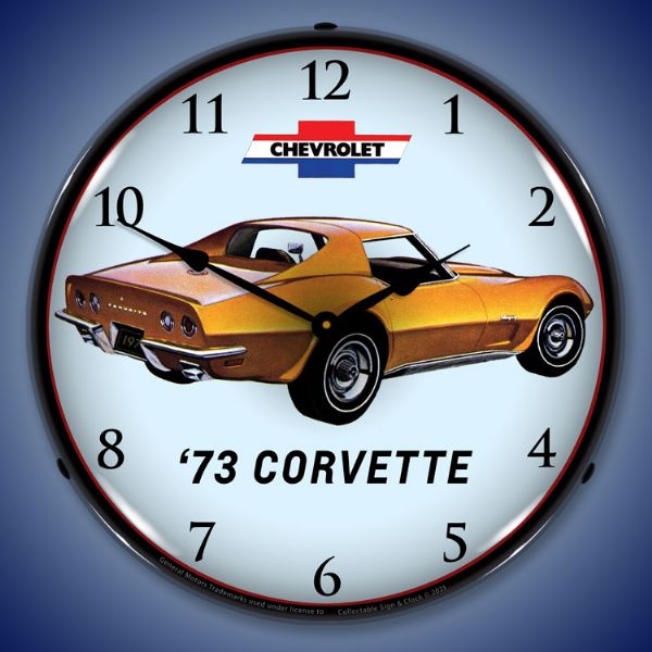 1973 C3 Corvette 14” Backlit LED Clock - Vette1 - C3 Clocks