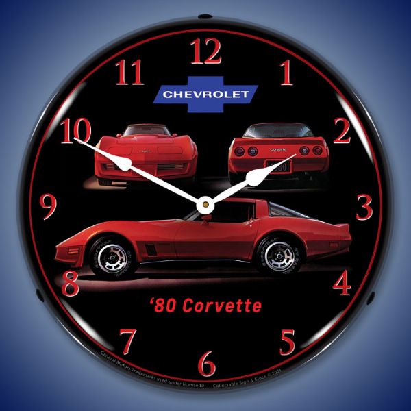 1980 C3 Corvette 14” Backlit LED Clock - Vette1 - C3 Clocks