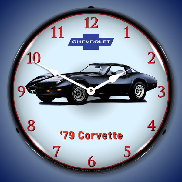 1979 C3 Corvette 14” Backlit LED Clock - Vette1 - C3 Clocks