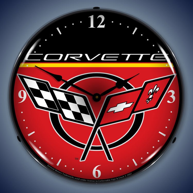 C5 Corvette 14” Backlit LED Clock - Vette1 - C5 Clocks