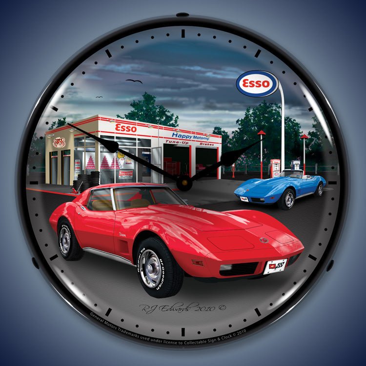 1974 C3 Corvette 14” Backlit LED Clock - Vette1 - C3 Clocks