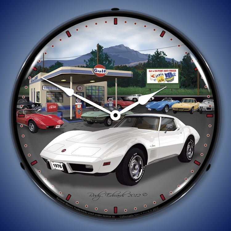 1976 C3 Corvette 14” Backlit LED Clock - Vette1 - C3 Clocks