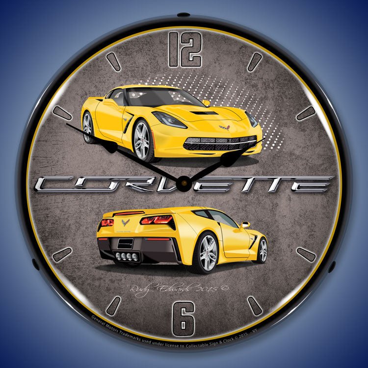 C7 Corvette Velocity Yellow - Vette1 - C7 Clocks