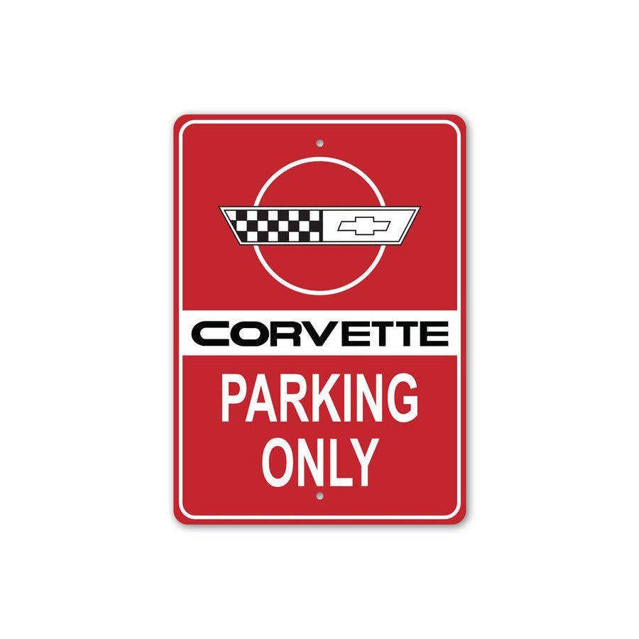 Corvette C4 Parking Only Sign - Vette1 - C4 Metal Signs