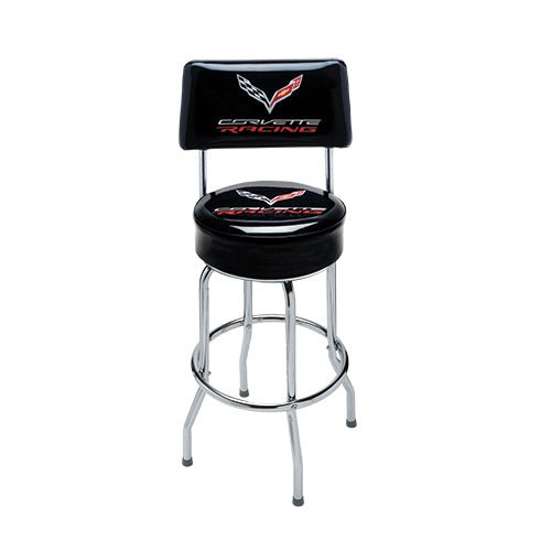 Corvette Racing Pub Stool w/Back - Vette1 - C7 Stools & Pub Tables