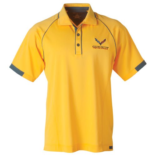 Corvette C7 Men's Racing Aloha Snag Resistant Polo - Vette1 - C7 Men's Polo Shirts