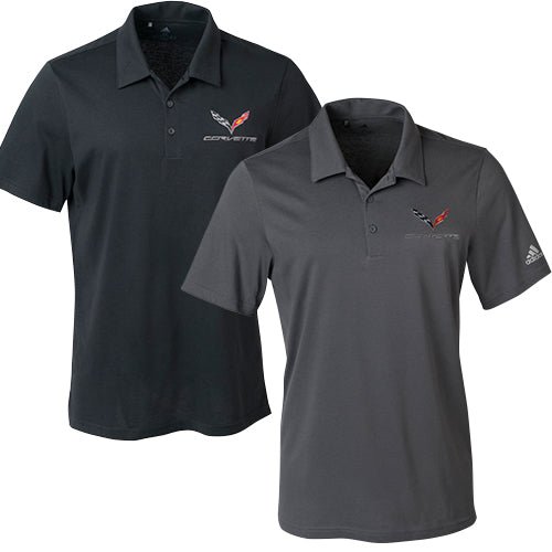 Corvette Men's C7 Adidas Cotton Hand Polo - Vette1 - C7 Men's Polo Shirts