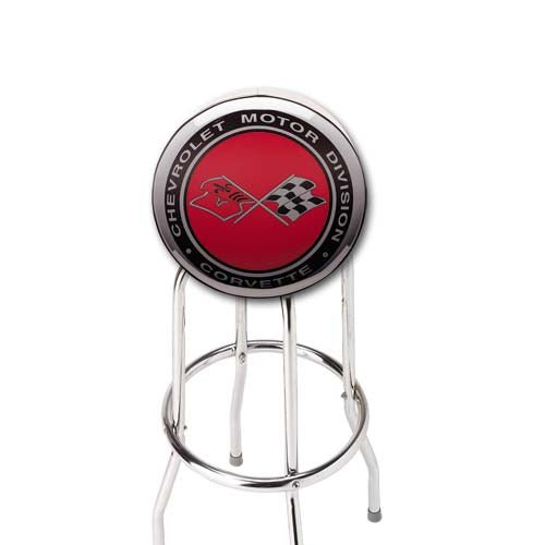 Corvette Crossflags Counter Stool - Vette1 - C1 Stools & Pub Tables