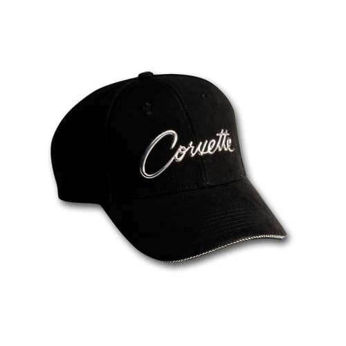 Corvette C2 Liquid Metal Cap - Black - Vette1 - C2 Hats & Caps