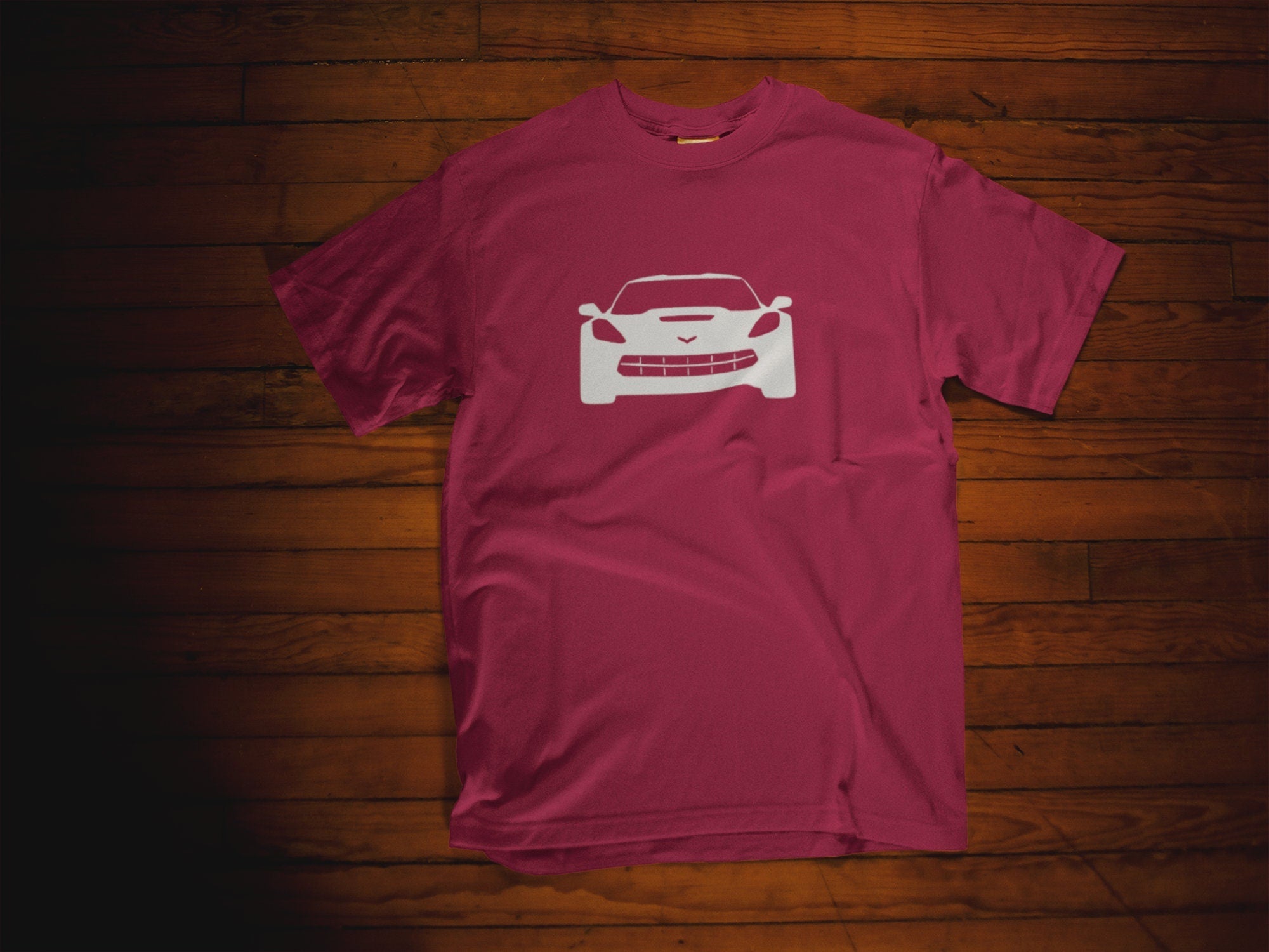 Corvette C6 Front Silhouette Heavy Cotton Tee - Vette1 - C6 Men's T-Shirts