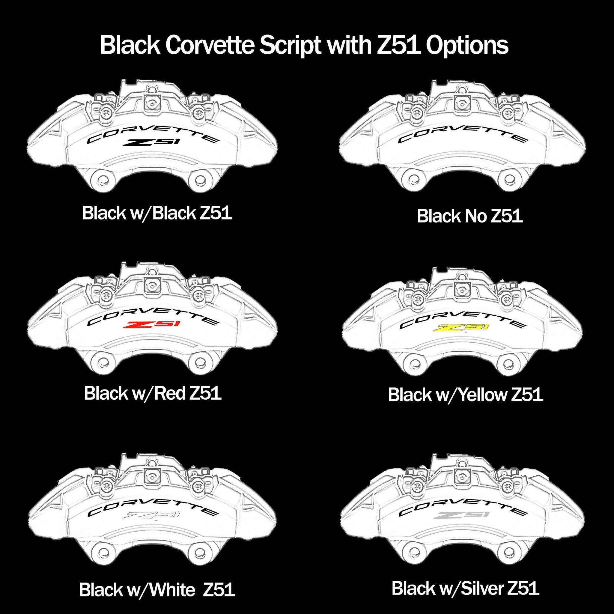 Corvette C7 Brake Caliper Decals - High Temperature - Vette1 - Caliper Decals