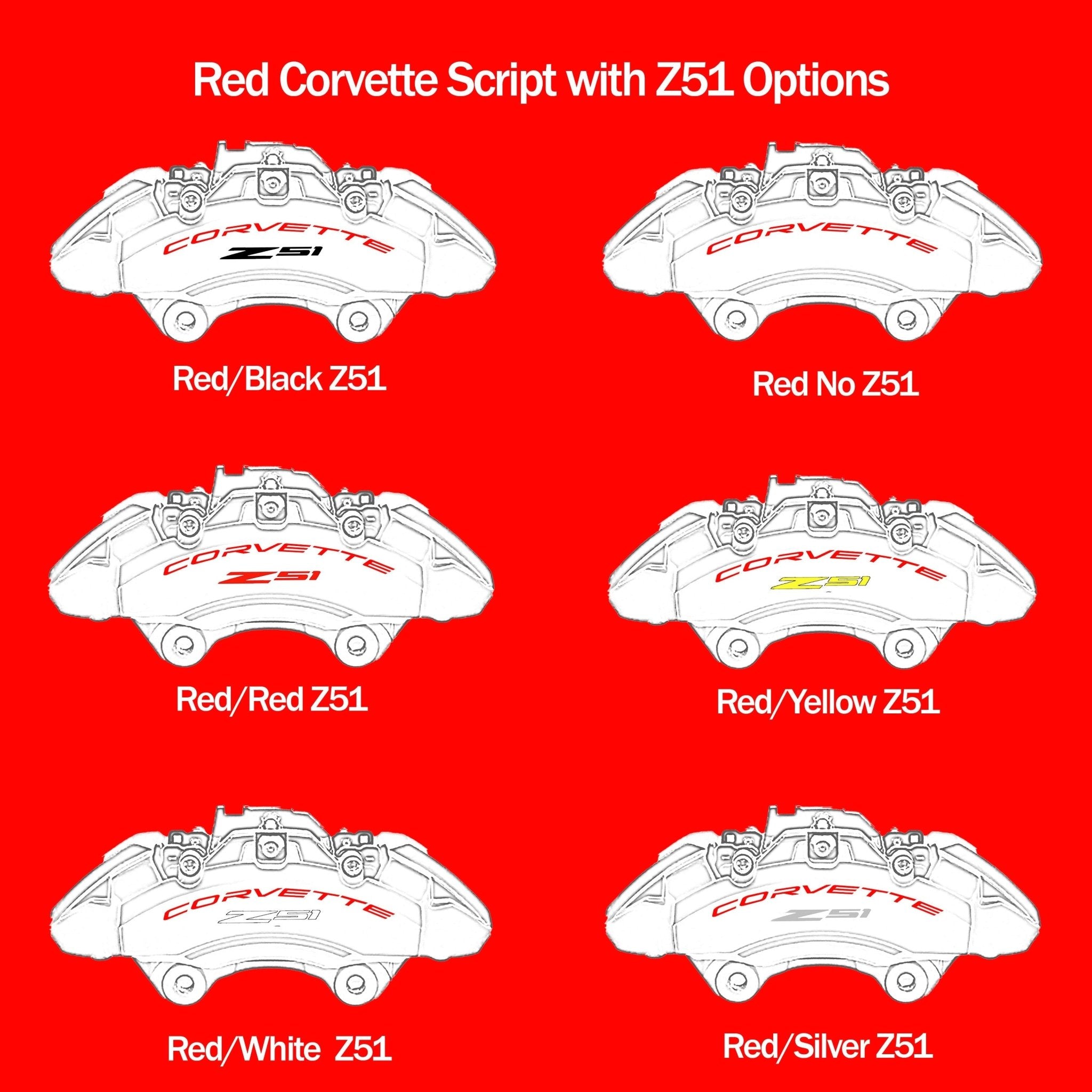 Corvette C7 Brake Caliper Decals - High Temperature - Vette1 - Caliper Decals