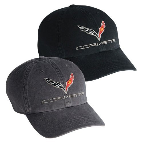 Corvette C7 Premium Garment Washed Cap - Vette1 - C7 Hats & Caps