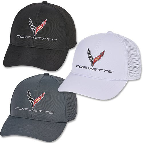 Corvette C8 Perforated Performance Cap - 3 Colors! - Vette1 - C8 Hats & Caps