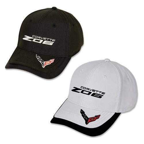 Corvette C8 Z06 Flag Accent Cap - Black or White - Vette1 - C8 Hats & Caps