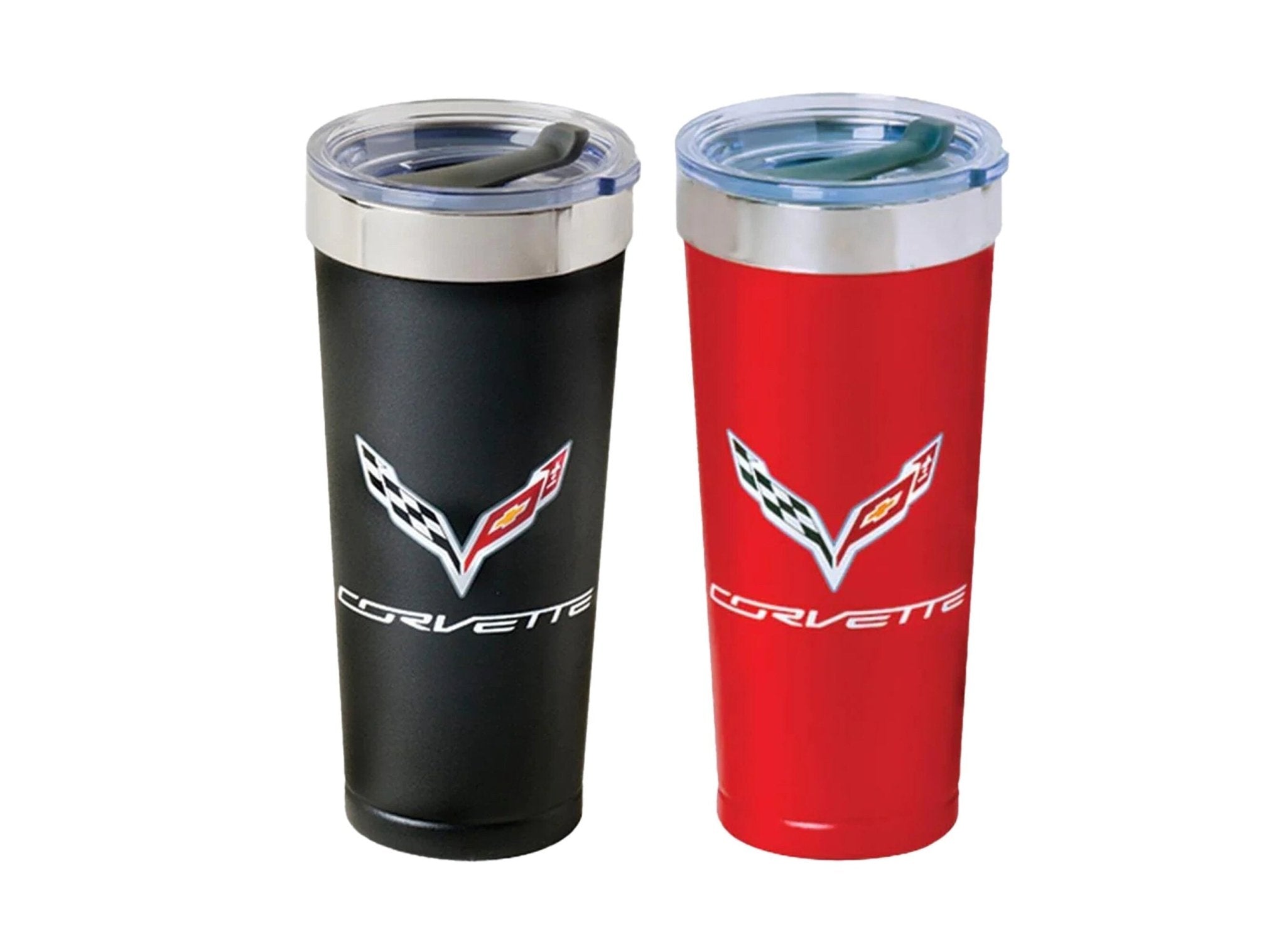 C7 Crossed Flags 20oz Polar Tumbler - Vette1 - C7 Travel Bottles