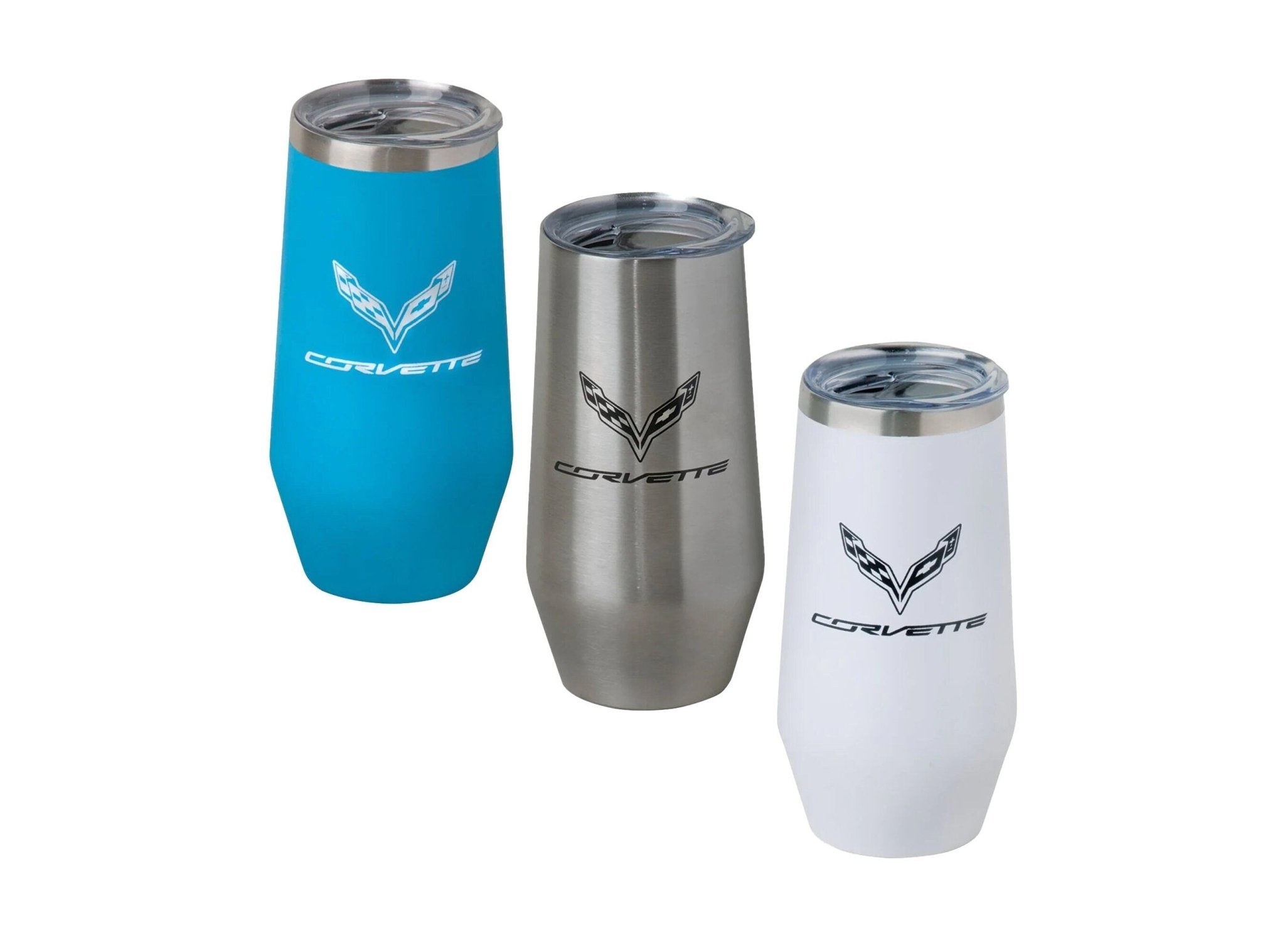 C7 Crossed Flags 20oz Polar Tumbler - Vette1 - C7 Travel Bottles