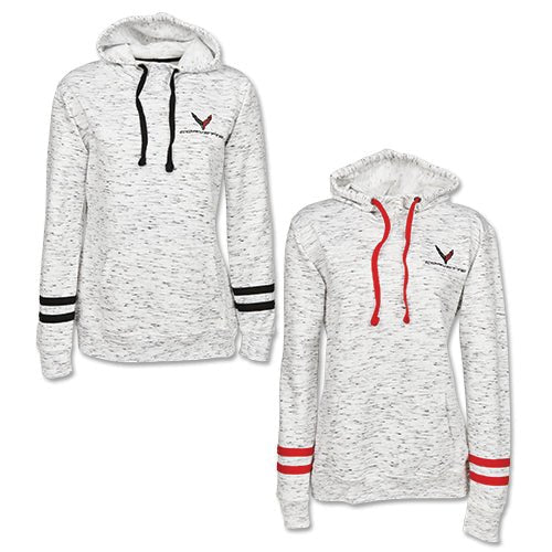 Ladies Corvette C8 Melange Hoodie - Vette1 - C8 Ladies' Outerwear