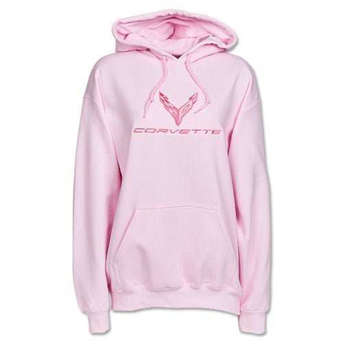 Ladies Corvette C8 Tonal Sweatshirt - Pink! - Vette1 - C8 Ladies' Outerwear